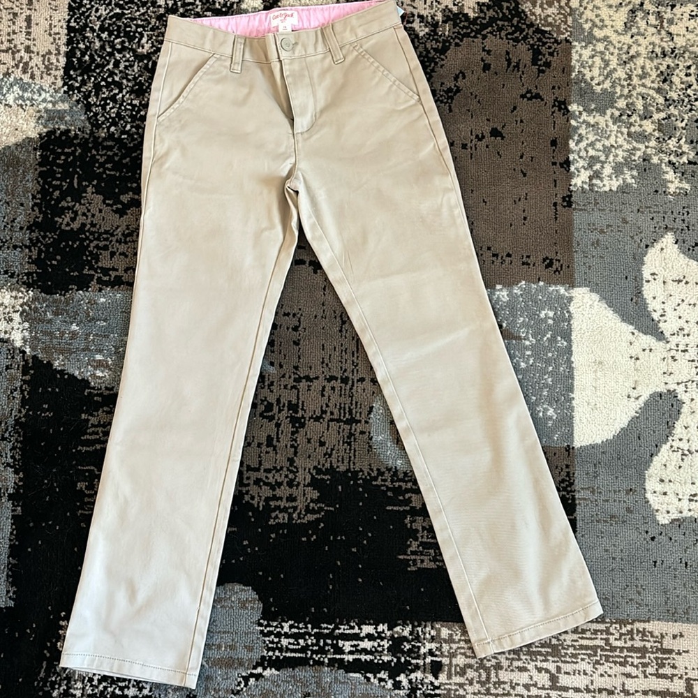 Girls straight fit uniform pants -cat & jack khaki 12